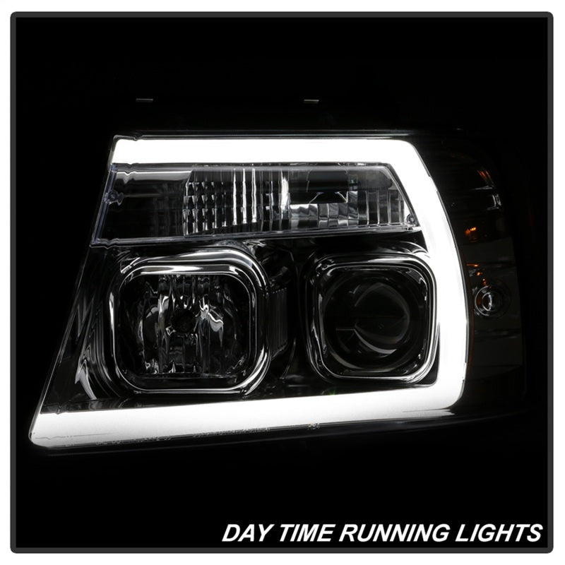 Spyder 04-08 Ford F-150 Light Bar Projector Headlights - Chrome (PRO-YD-FF15004V2-LB-C) - 5084637