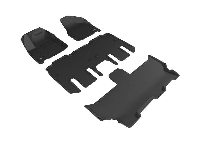 3D MAXpider 2017-2020 Chrysler Pacifica/Voyager Kagu 1st &amp; 2nd &amp; 3rd Row Floormats - Black - L1CY00501509