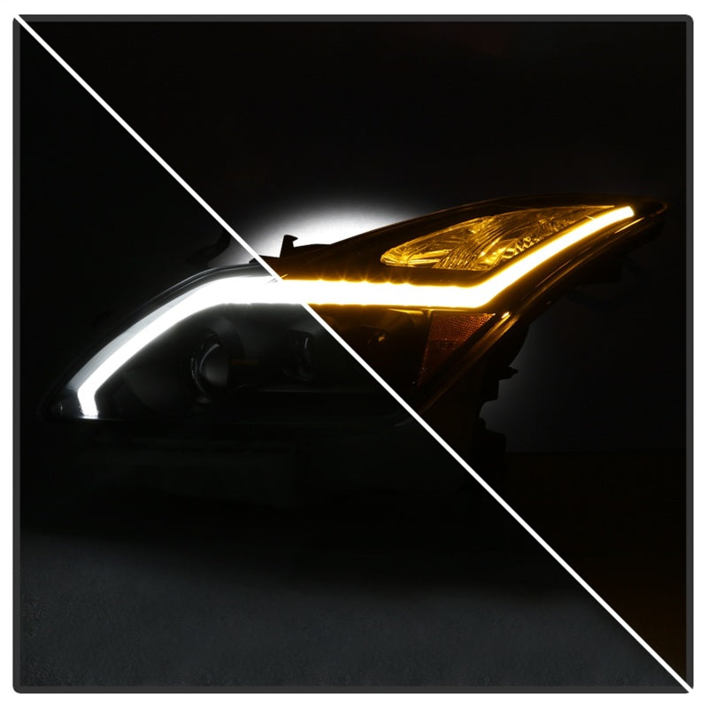 xTune Infiniti G37 Coupe (non-AFS) 08-15 Projector Headlights - Black PRO-JH-IG3708-2D-LB-BK - 9039331