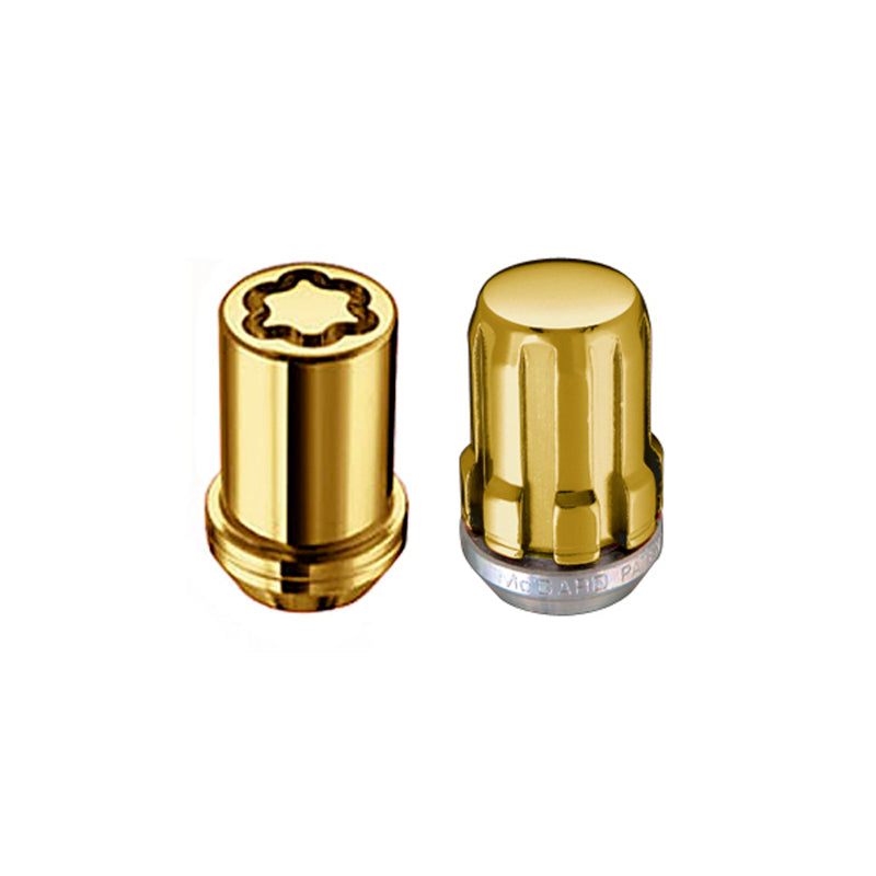 McGard SplineDrive Tuner 5 Lug Install Kit w/Locks &amp; Tool (Cone) M12X1.25 / 13/16 Hex - Gold - 65554GD