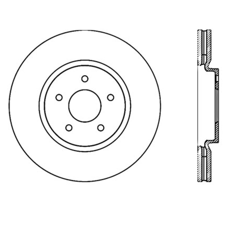 StopTech Infiniti G37 / Nissan 370Z SportStop Slotted &amp; Drilled Front Right Rotor - 127.42100R