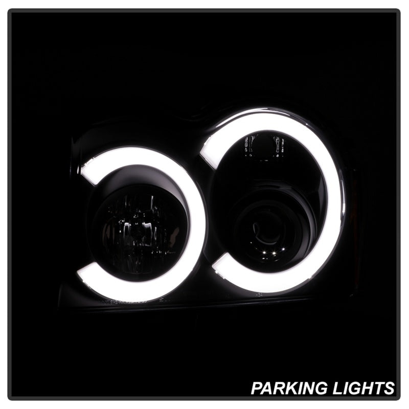 Spyder 05-07 Jeep Grand Cherokee - Light Bar Projector Headlights - Black - PRO-YD-JGC05V2-LB-BK - 5086129