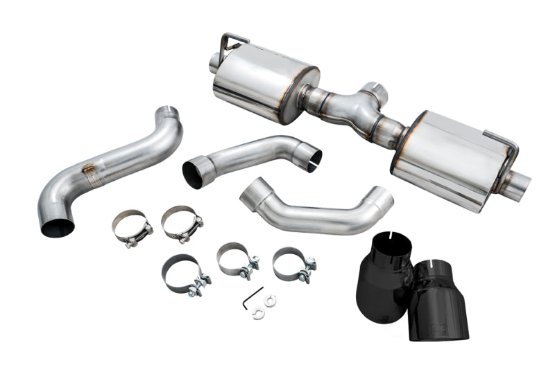 AWE Tuning 2018+ Jeep Wrangler JL/JLU Tread Edition Axle-Back Dual Exhaust - Diamond Black Tips - 3015-33001