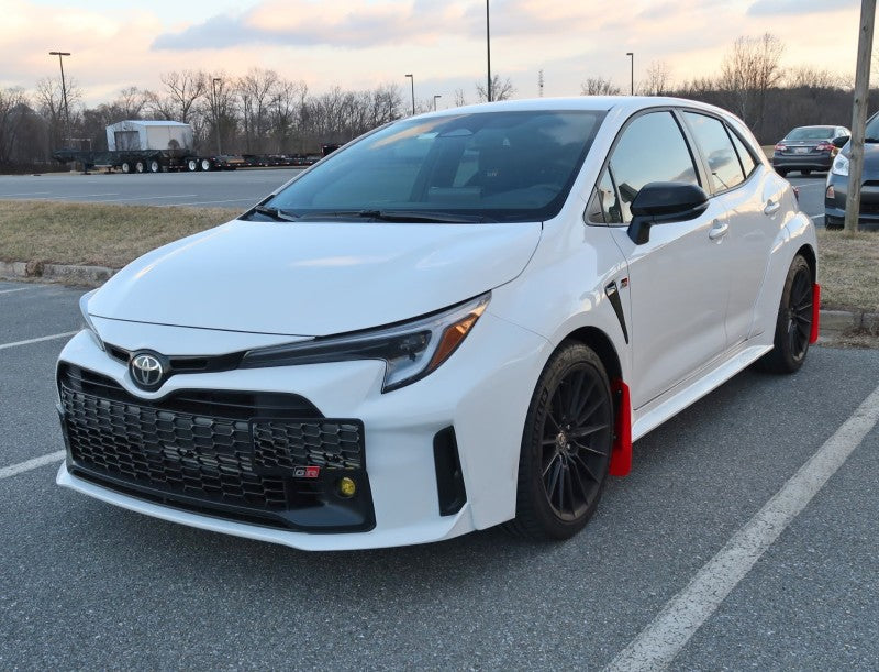 Rally Armor 2023 Toyota GR Corolla Red UR Mud Flap w/ White Logo - MF89-UR-RD-WH