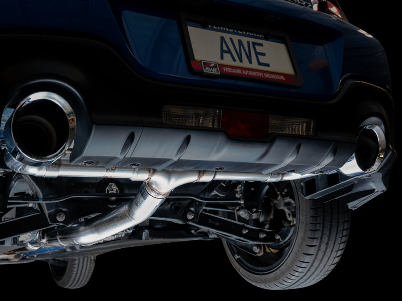 AWE Subaru BRZ/ Toyota GR86/ Toyota 86 Track Edition Cat-Back Exhaust- Chrome Silver Tips - 3020-32279