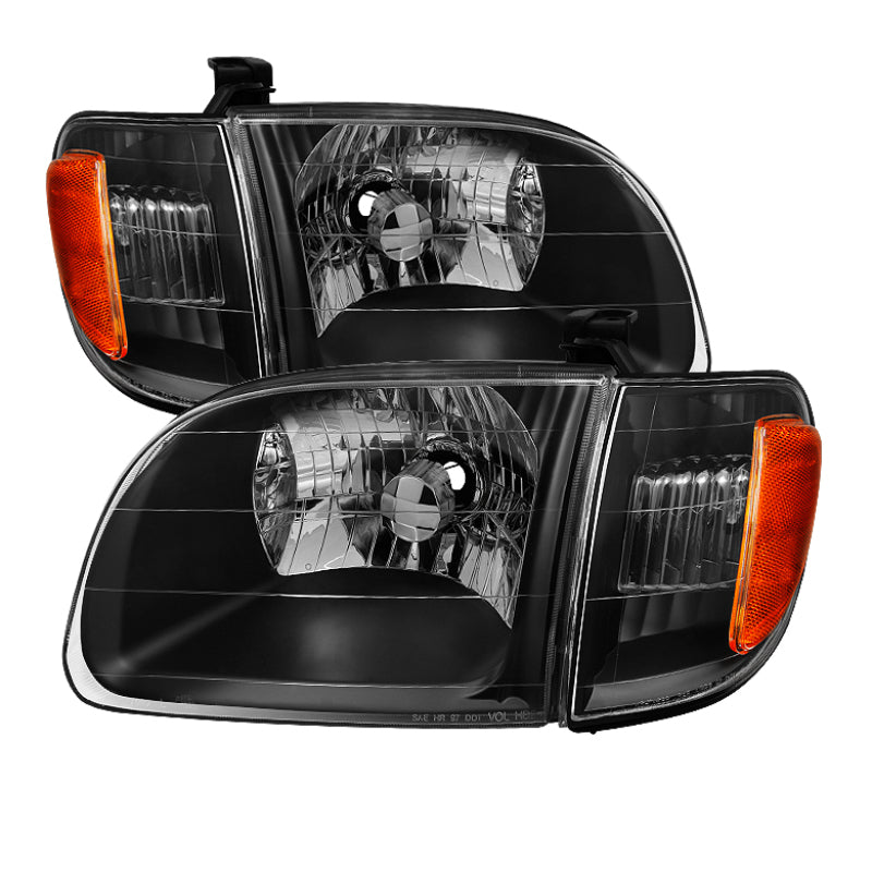 Xtune Toyota Tundra Regular/Access Cab 00-04 OEM Style Headlights &amp; Corner Lights HD-JH-TTUN00-AM-BK - 9033292