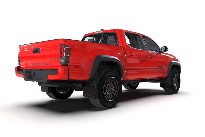 Rally Armor 16-22 Toyota Tacoma Black Mud Flap w/ Metallic Black Logo - MF94-BLK-MBK