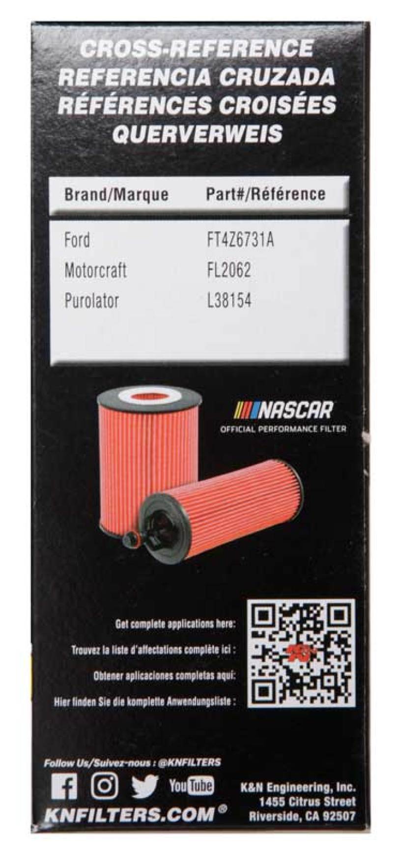 K&N Ford / Lincoln 1.938in OD x 5.5in H Oil Filter - HP-7037
