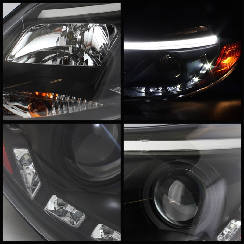 Spyder Ford Focus 12-14 Projector Headlights Halogen Model Only - DRL Black PRO-YD-FF12-DRL-BK - 5072832