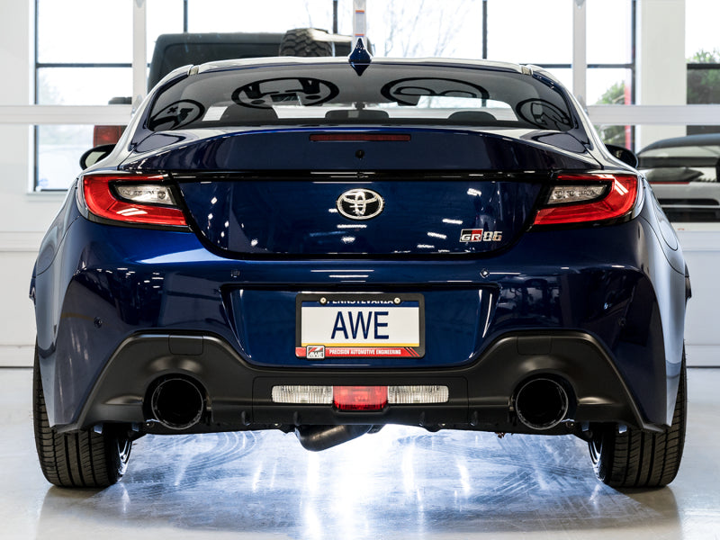 AWE Subaru BRZ/ Toyota GR86/ Toyota 86 Touring Edition Cat-Back Exhaust- Diamond Black Tips - 3015-33486