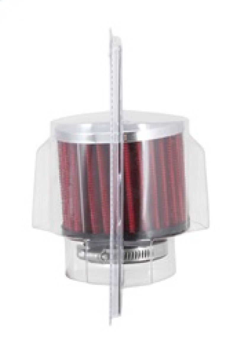 K&N 1.5in Flange ID x 3in OD x 2.5in H Chrome Finish Rubber Base Crankcase Vent Filter - 62-1460