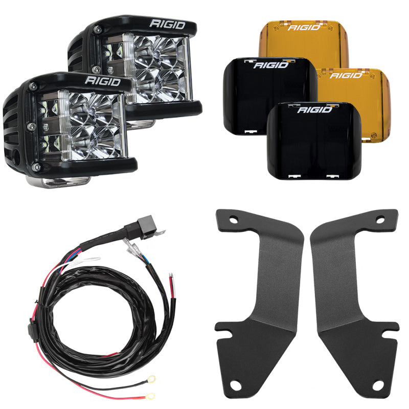 Rigid Industries 14-20 Toyota Tundra A-Pillar Light Kit (Includes D-SS Flood) - 46705 for 2014-2020 Toyota Tundra - front vie