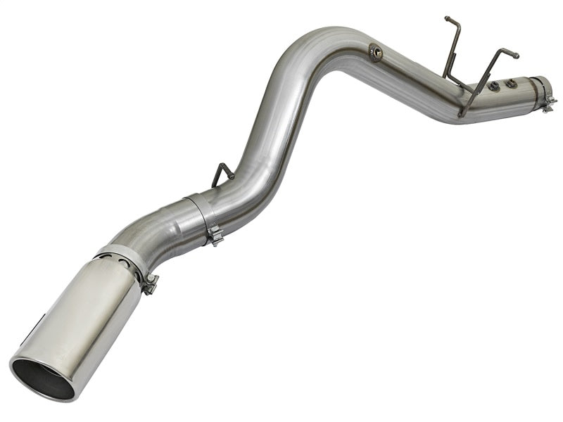 aFe LARGE BORE HD 5in 409-SS DPF-Back Exhaust w/Polished Tip 2017 GM Duramax V8-6.6L (td) L5P - 49-44085-P