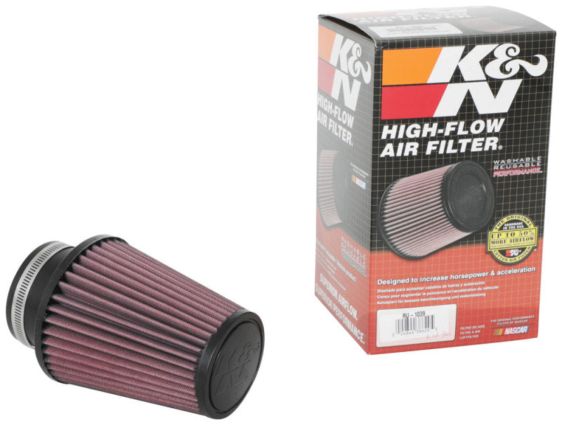 K&N Universal Clamp-On Air Filter 3in Flange ID x 5in Base OD x 3.5in Top OD x 6in Height - RU-1039