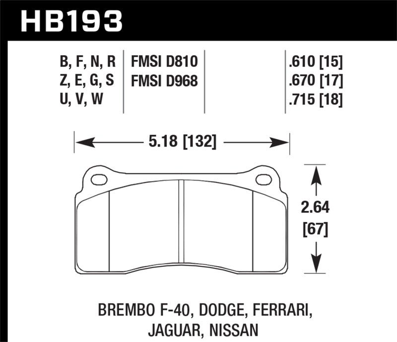 Hawk 09-11 Nissan GT-R HPS Street Rear Brake Pads - HB193F.670
