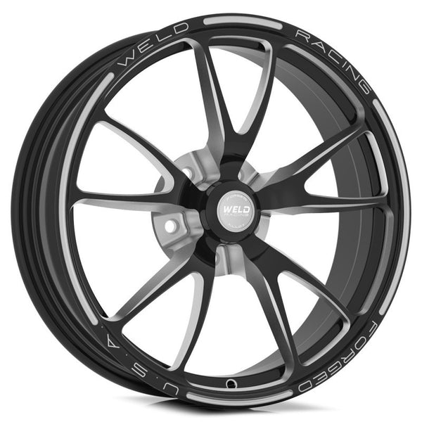 Weld Full Throttle 1-Piece 15x3.5 / Strange Spindle MT / 1.75in. BS Black Wheel - Non-Beadlock - 82B-15001 by Weld - front vi