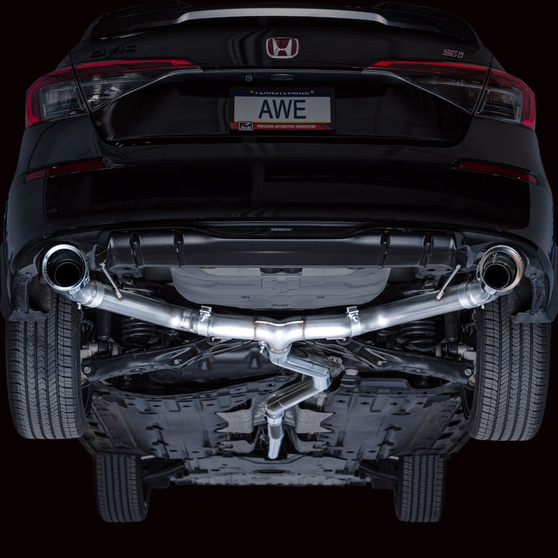 AWE Tuning 22+ Honda Civic Si/Acura Integra Track Edition Catback Exhaust - Dual Chrome Silver Tips - 3020-32331