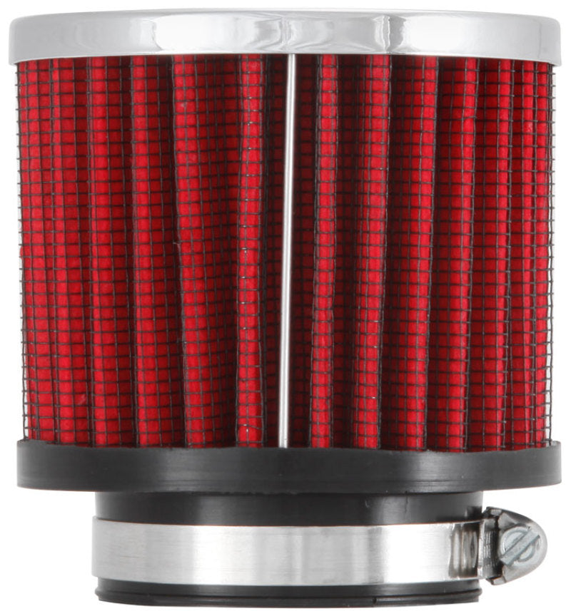 K&amp;N 1.75in Flange ID x 3in OD x 2.5in H Chrome Finish Rubber Base Crankcase Vent Filter - 62-1480