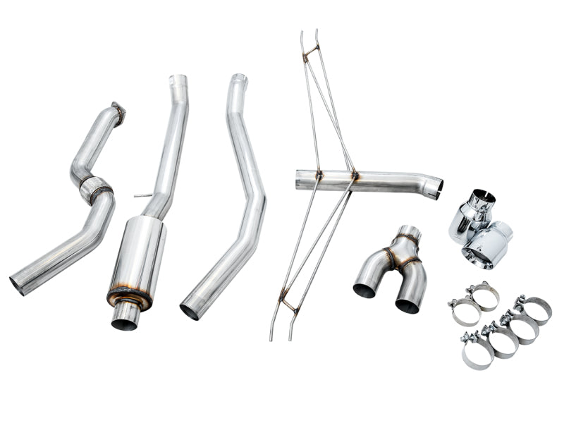 AWE Tuning 2016+ Honda Civic Si Track Edition Exhaust w/Front Pipe &amp; Dual Chrome Silver Tips - 3020-32052