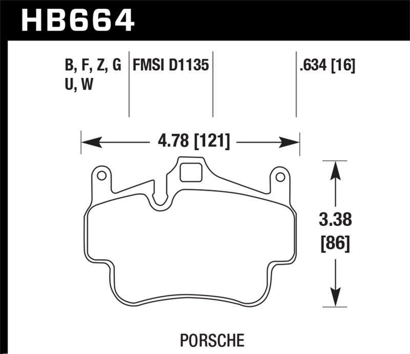 Hawk 05-08 Porsche 911 Carrera / 08 Boxster / 07-08 Cayman Front DTC-60 Brake Pads - HB664G.634