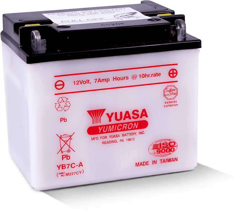 Yuasa YB7C-A Yumicron 12 Volt Battery - YUAM227CY for 1987-2022 Yamaha TW200