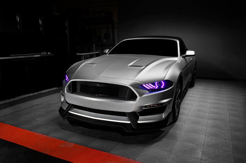 Oracle Lighting 18-23 Ford Mustang Dynamic ColorSHIFT LED Headlights - Black Series - 8204-332