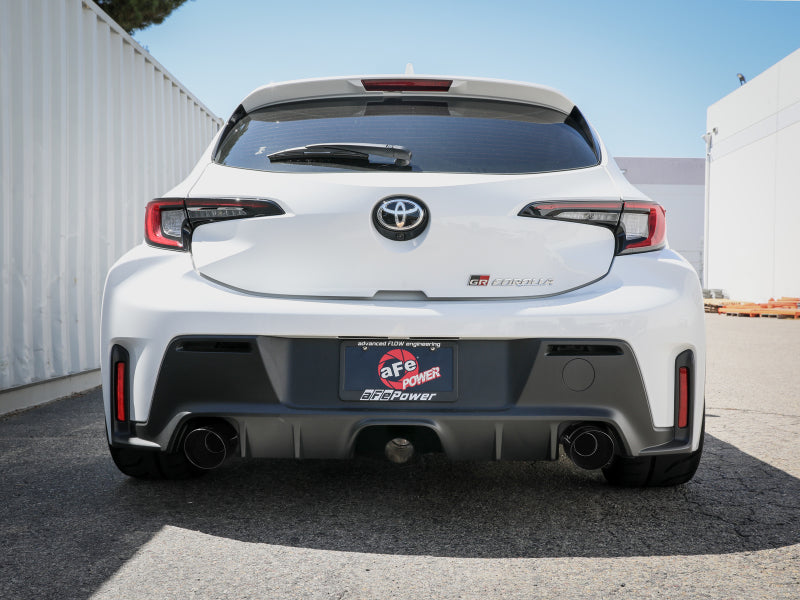 aFe 23-24 Toyota GR Corolla L3 1.6L (t) Gemini XV 3in to 2-1/2in Cat Back Exhaust w/ Black Tips - 49-36067-B
