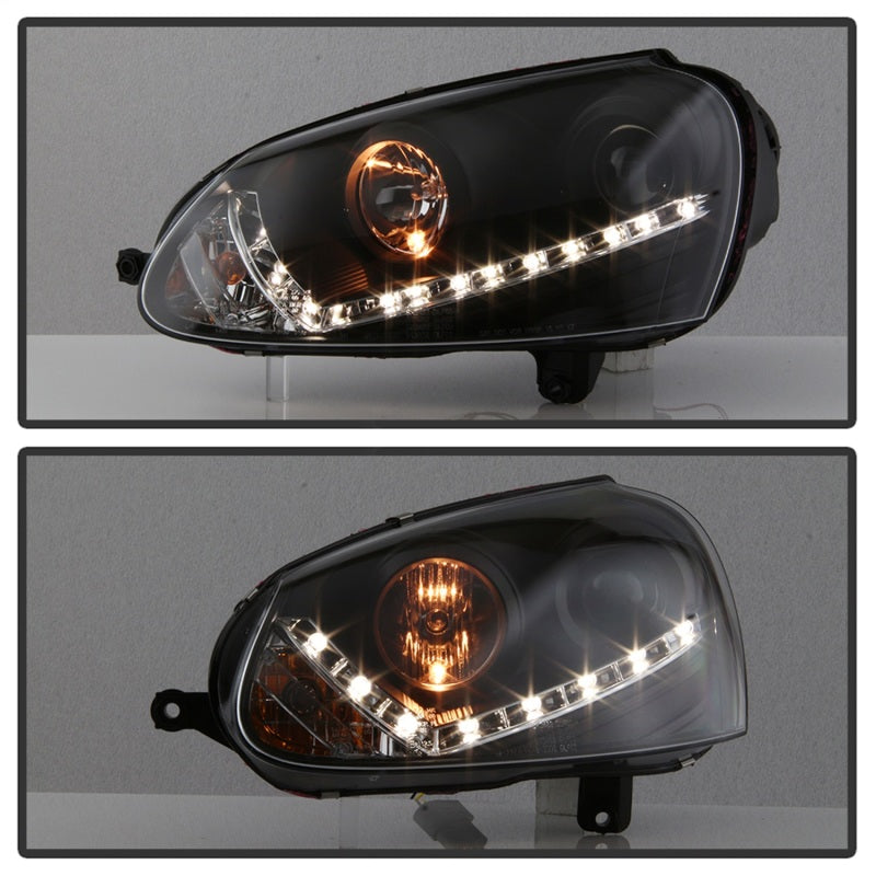 Spyder Volkswagen GTI 06-09/Jetta 06-09 Halogen Model Only - DRL Black PRO-YD-VG06-DRL-BK - 5017505