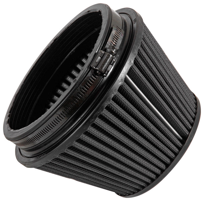 K&amp;N Universal Rubber Filter Round Tapered 6in Flange ID x 7.5in Base OD x 5.25in Top OD x 6.75in H - RU-3106HBK