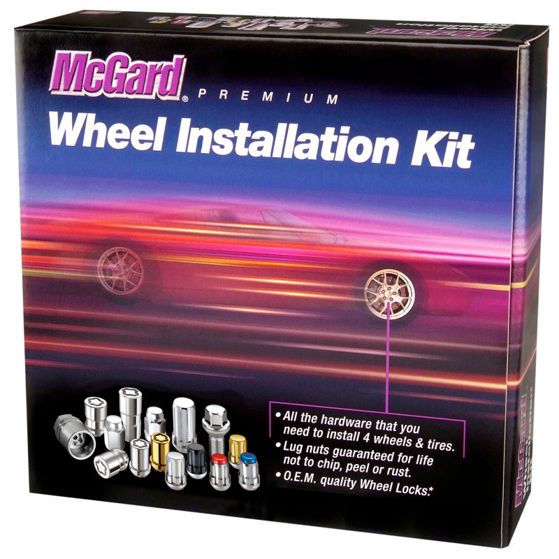 McGard SplineDrive Tuner 5 Lug Install Kit w/Locks &amp; Tool (Cone) M12X1.25 / 13/16 Hex - Gold - 65554GD