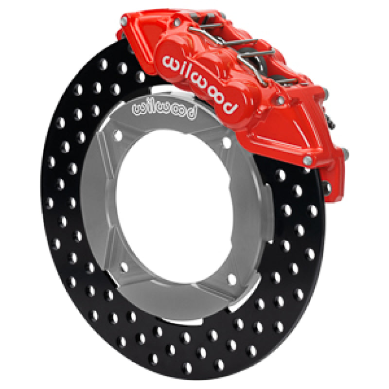 Wilwood 2014+ Polaris RZR XP 1000 Front Kit 11.25in Drilled - Red - 140-16632-DR