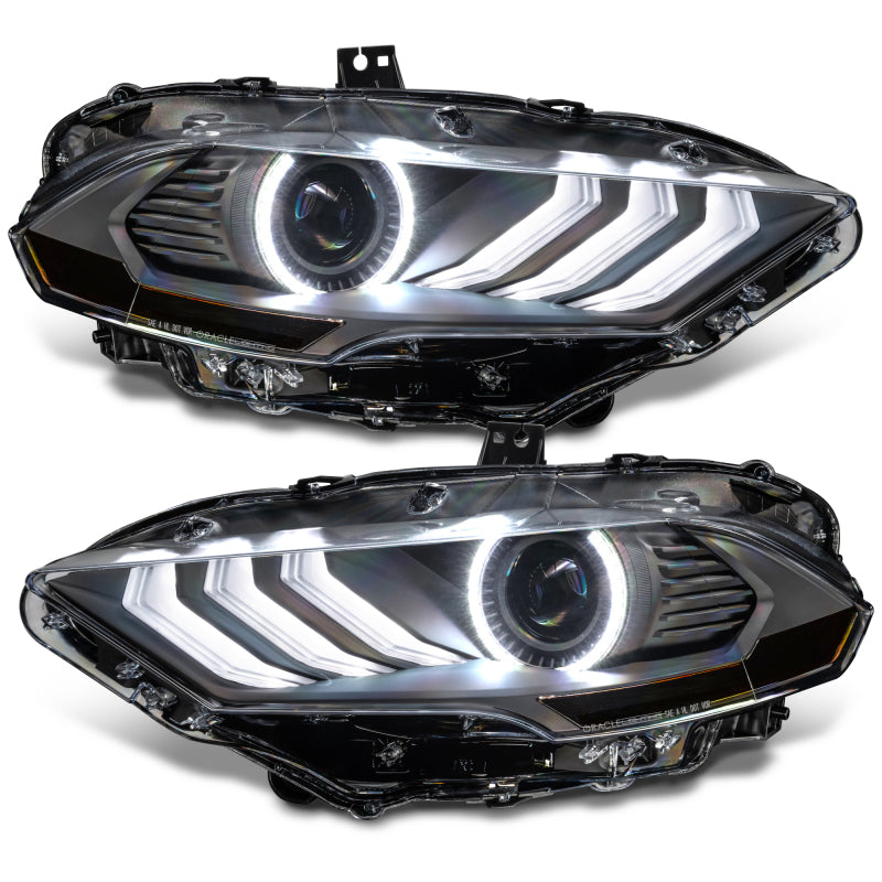 Oracle Lighting 18-23 Ford Mustang Dynamic ColorSHIFT LED Headlights - Black Series - 8204-332