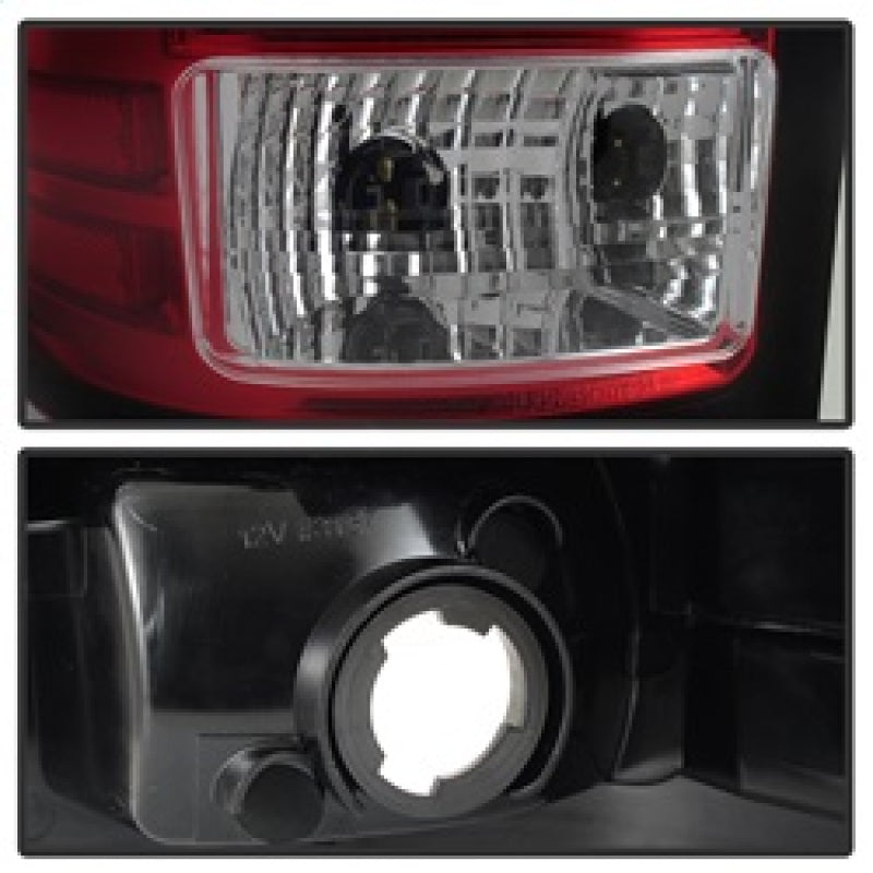 Spyder 07-13 GMC Sierra 1500 V2 Light Bar LED Tail Lights - Red Clear (ALT-YD-GS07V2-LBLED-RC) - 5084767