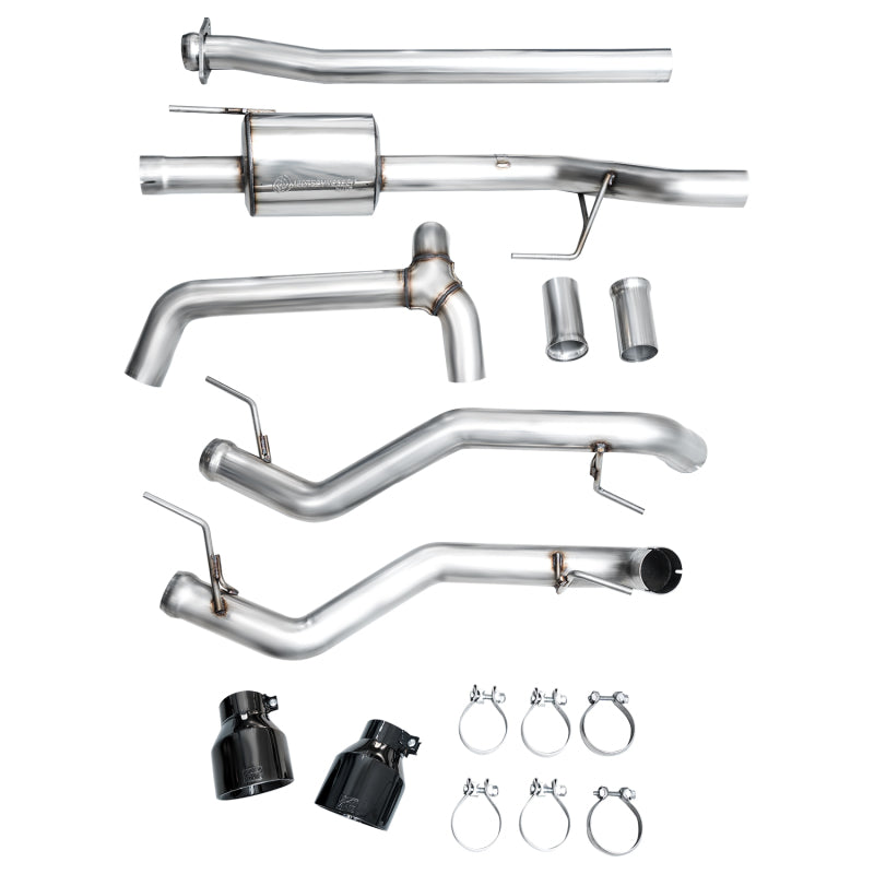 AWE Tuning 2021+ Ford F-150 Tremor (w/ Bumper Cutouts) 0FG Non-Resonated Catback -Diamond Black Tips - 3020-33402