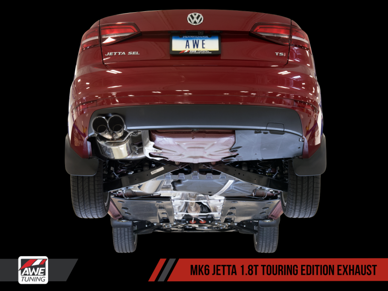 AWE Tuning Mk6 GLI 2.0T - Mk6 Jetta 1.8T Touring Edition Exhaust - Diamond Black Tips - 3015-23050