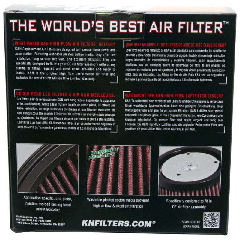 K&N 75-78 Harley Davidson 1000/1200CC Drop In Replacement Air Filter - HD-2075 for 1976-1978 Harley Davidson FLH Electra Glid
