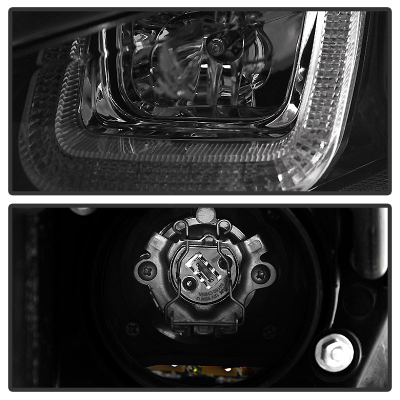 Spyder Volkswagen Golf VII 14-16 Projector Headlights DRL LED Red Stripe Blk PRO-YD-VG15-RED-DRL-BK - 5080592
