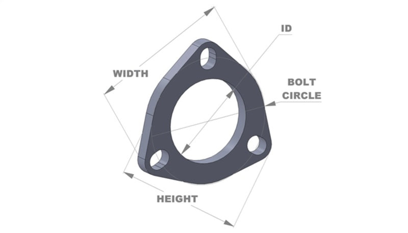 Vibrant 3-Bolt T304 SS Exhaust Flanges (3in I.D.) - 5 Flange Bulk Pack - 1483 by Vibrant - angle view
