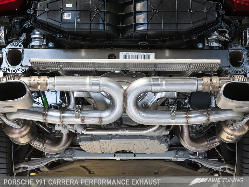 AWE Tuning 991 Carrera Performance Exhaust - Use Stock Tips - 3015-11020