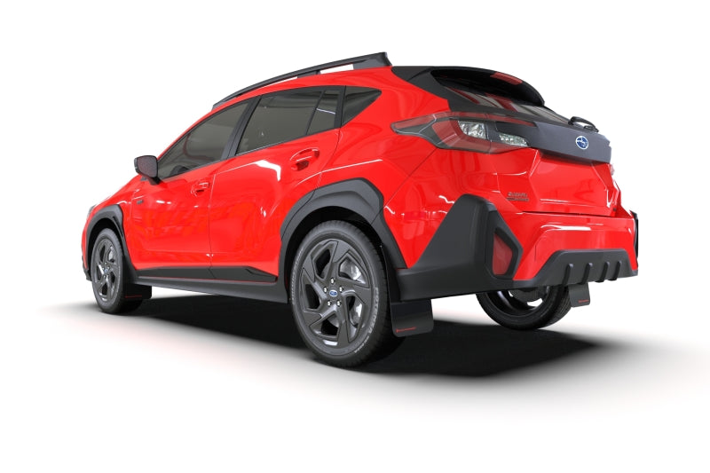 Rally Armor 2024 Subaru Crosstrek Black UR Mud Flap White Logo - MF106-UR-BLK-WH