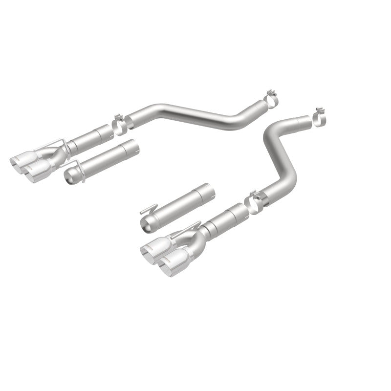 MagnaFlow Axle-Back, SS, 3in, Quad Split Rear 3.5 Tips 2015 Dodge Challenger incl SRT Hellcat - 19206