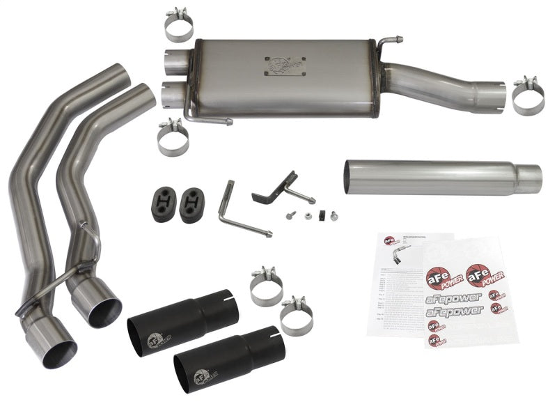aFe Rebel Exhausts Cat-Back SS Ford F-150 04-08 V8 4.6/5.4L w/ Black Tips - 49-43079-B