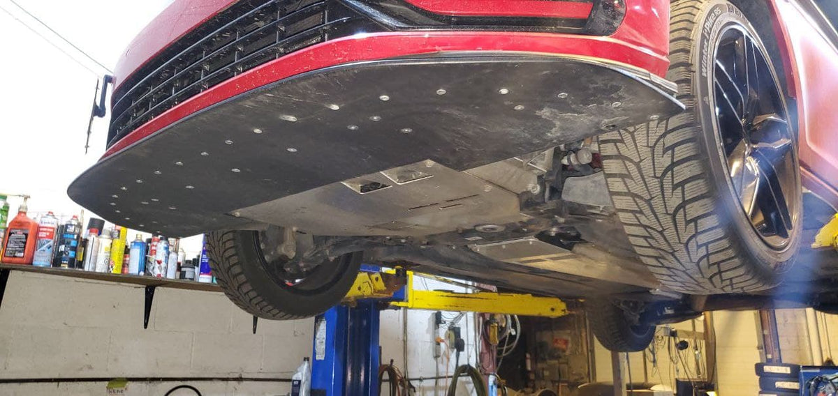 Raptor Racing by DMGFAB- Volkswagen MQB Aluminum Skidplate with Oil Door